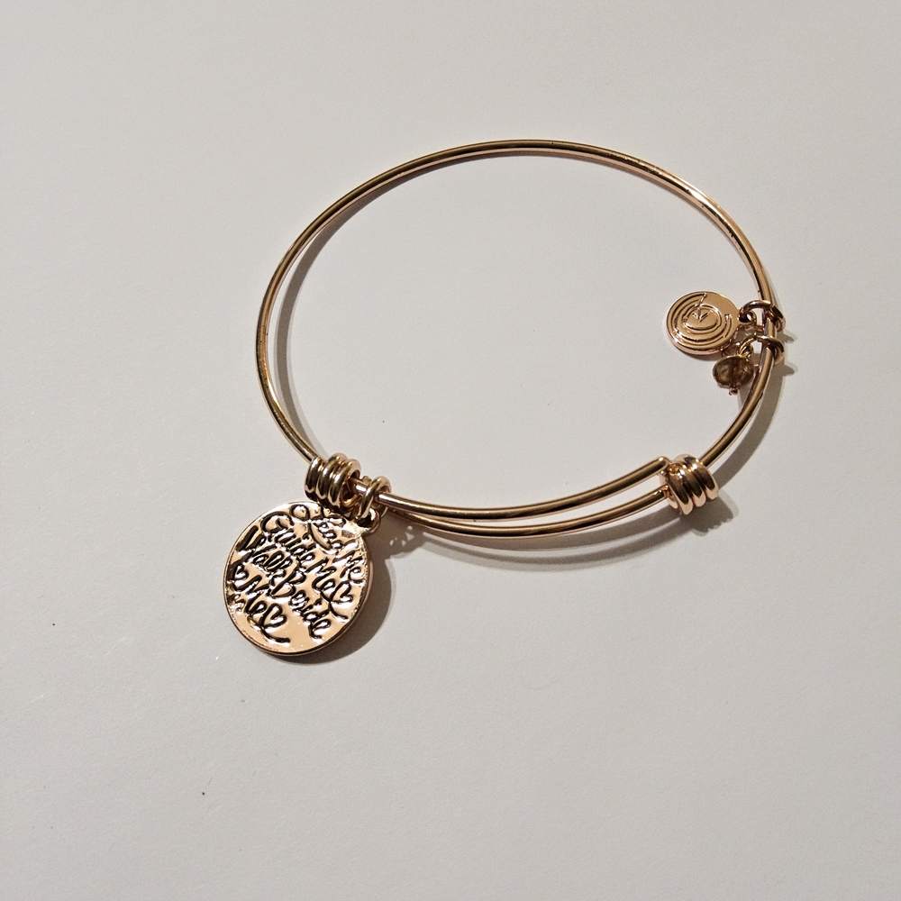 Gold Engraved Bangle Bracelet